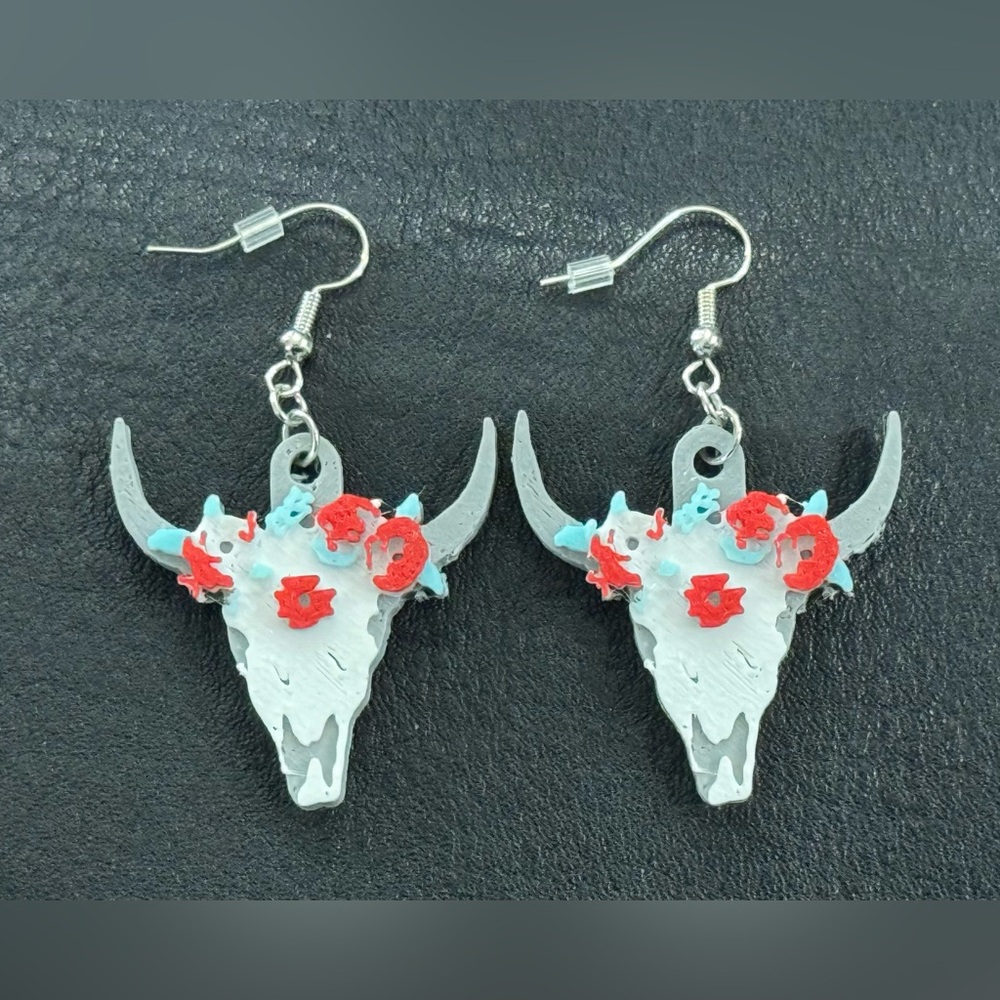 Cow skull earrings